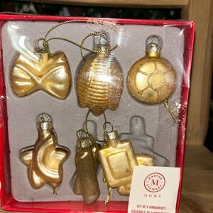 Martha Stewart Gold Holiday Ornament Set